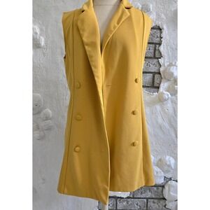 Charlotte Russe Mustard Yellow Women's Double Breasted Sleeveless Blazer Vest XL